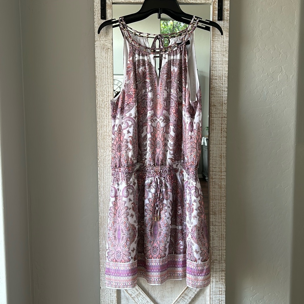 Nearly new White House Black Market sleeveless dress with smocked waistband